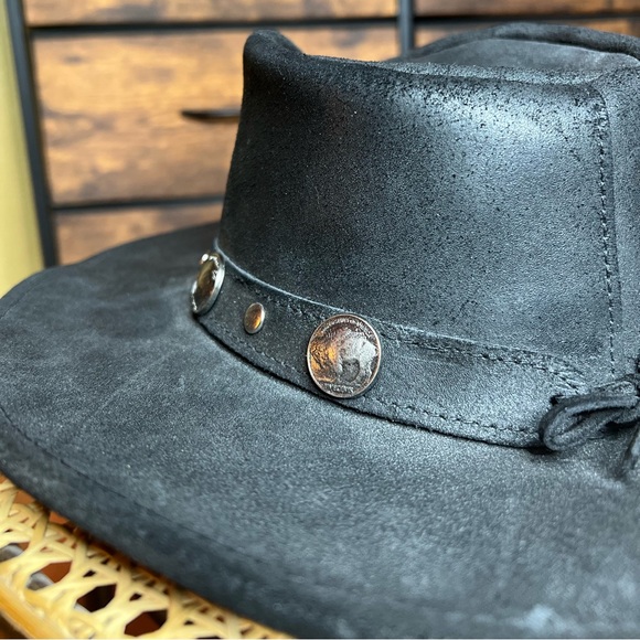 Minnetonka Buffalo Nickel Hat Black Womens Medium - Picture 3 of 11